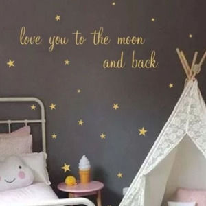 Love you to the moon and back wall Sticker, Decal